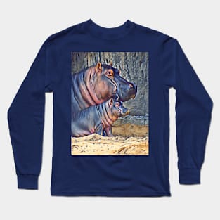 Hippo and calf Long Sleeve T-Shirt